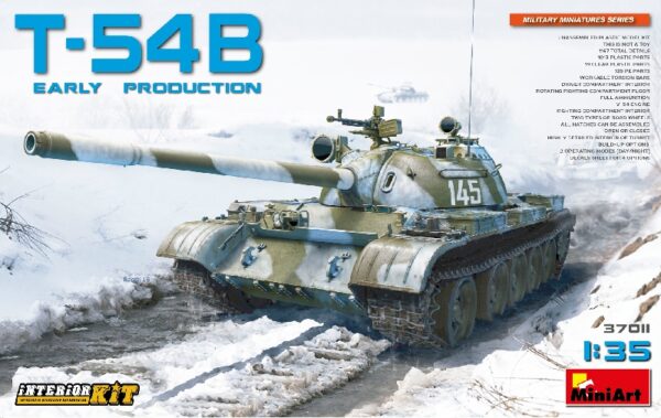 Miniart 37011 T-54B SOVIET MEDIUM TANK. EARLY PRODUCTION w/interior Kit