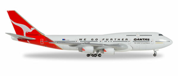 Herpa 500609-001 Boeing 747-400 Qantas  25° "We Go  Furthe Modellismo