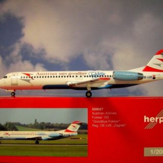 Herpa 559027 Fokker 100 Austrian Airlines "Goodbye  Fo Modellismo