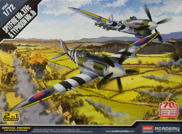 ACADEMY 12512 Spitfire Mk.Xivc & Typhoon Mk.Ib Include 2 Modelli